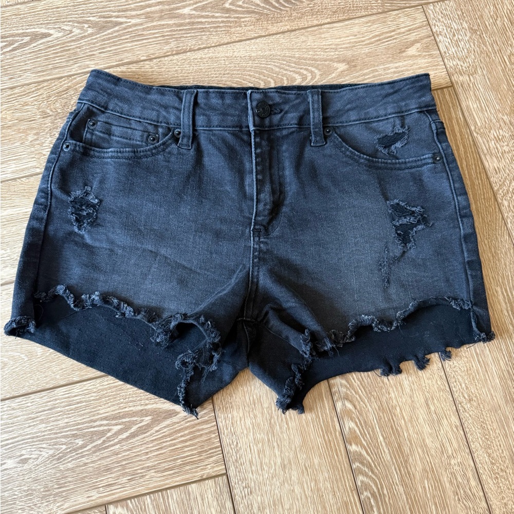 Just USA Black Distressed Jean Shorts